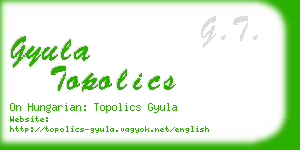 gyula topolics business card